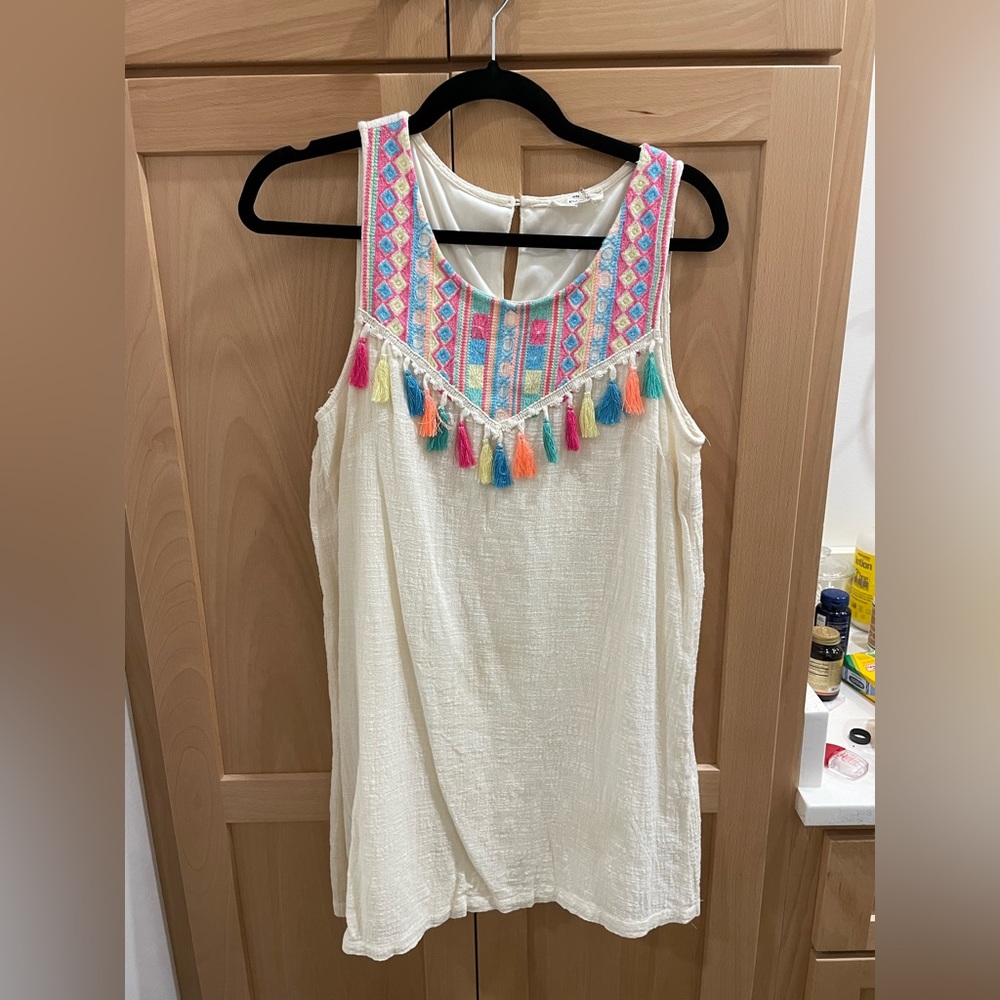 Entro Embroidered Tassel Dress